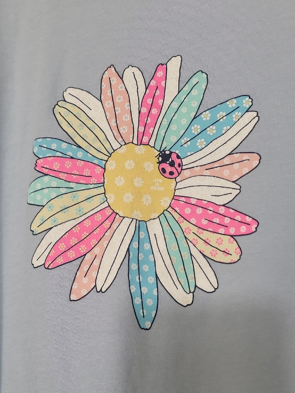 Life Is Good Crusher Short Sleeve T-Shirt Size XL Sunflower Ladybug Graphic Cott - Picture 2 of 8